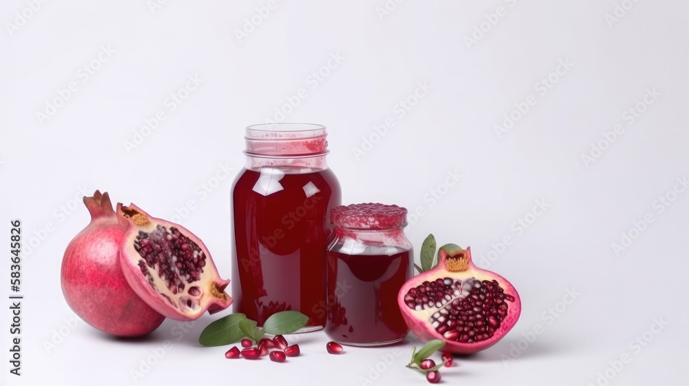 Pomegranate juice. Illustration AI Generative.