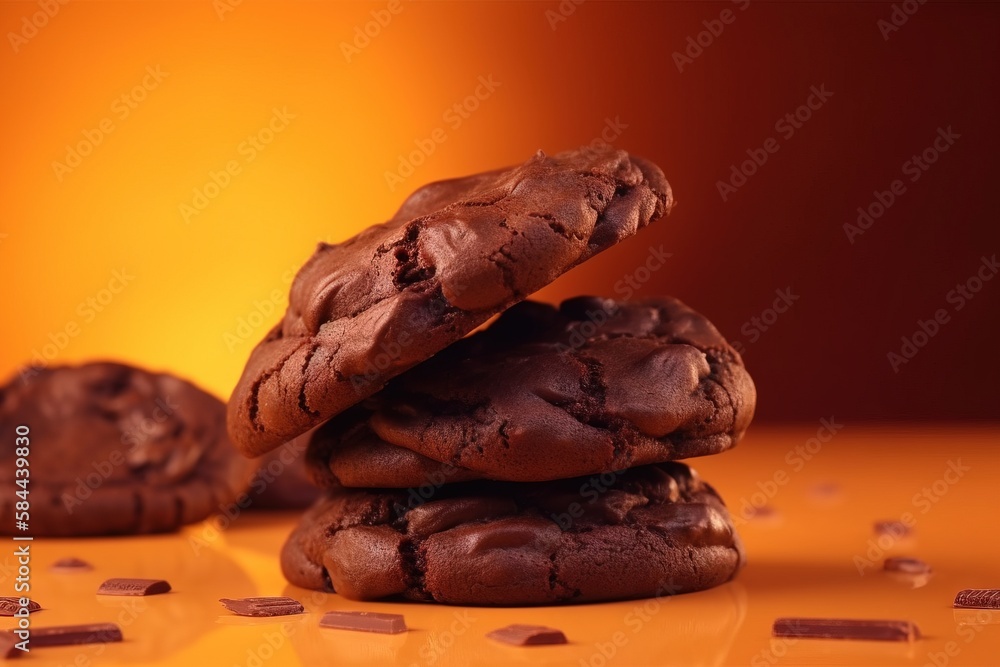  a stack of chocolate cookies sitting on top of a table next to a glass of milk and a bottle of milk