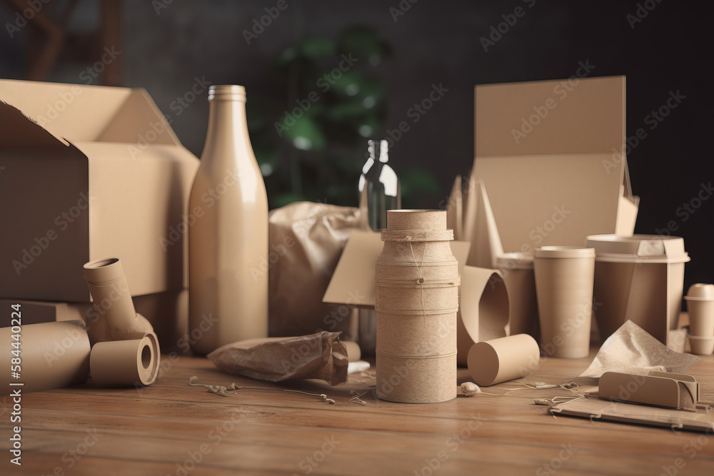  a table with a lot of different types of items on it and a bottle of wine in the middle of the tabl