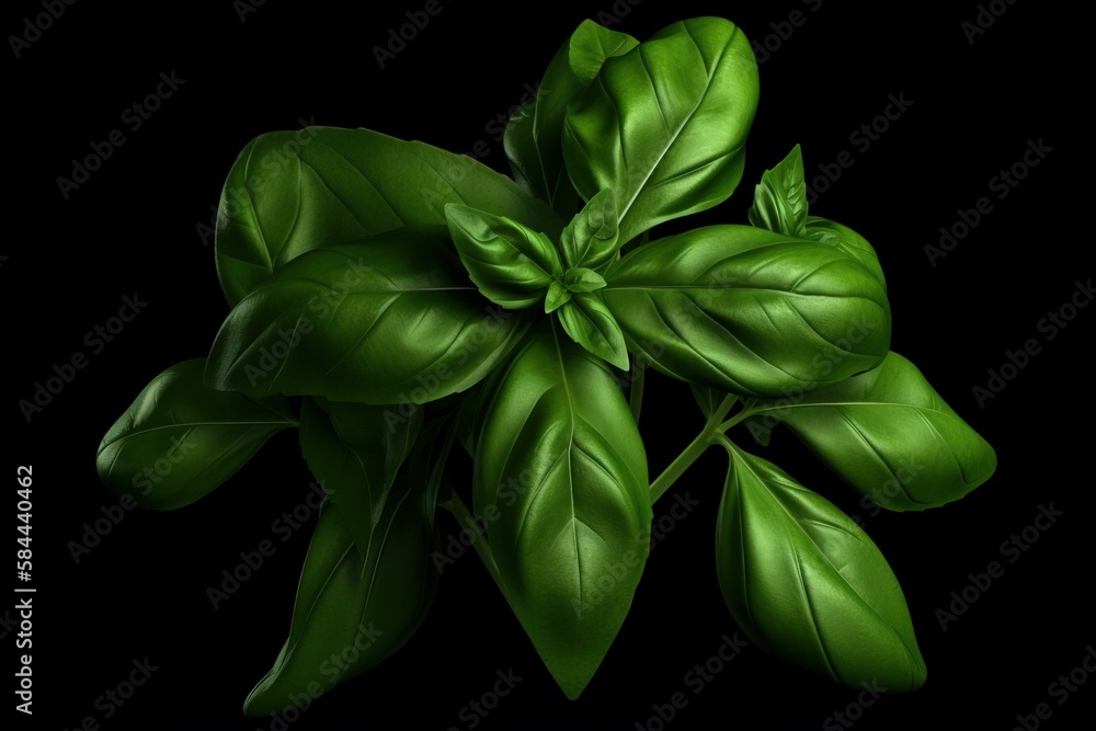  a bunch of green leaves on top of a black background with a black background behind it and a black 