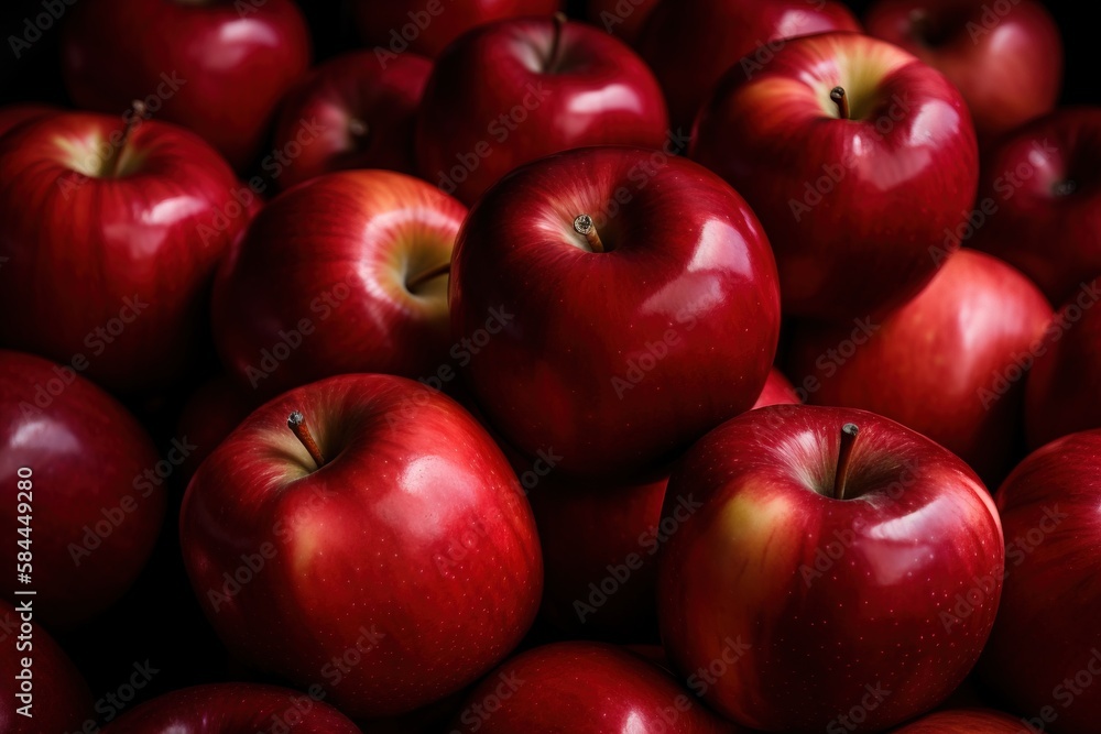  a pile of red apples sitting next to each other on top of each other in a pile on top of each other