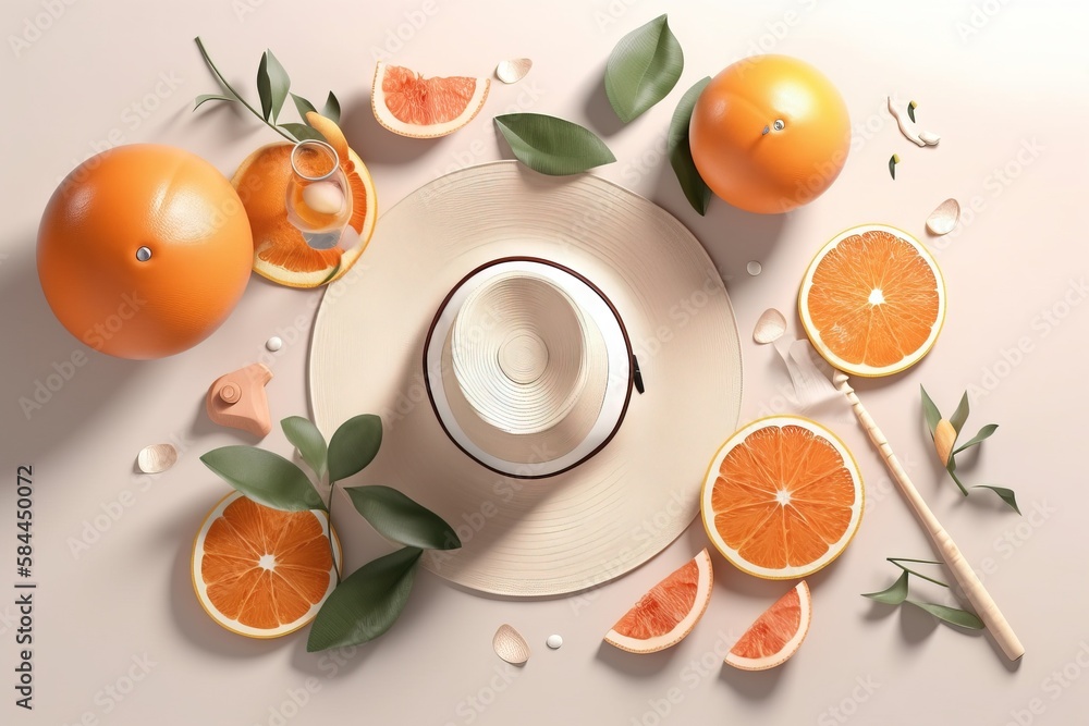  a white plate topped with sliced oranges next to a cup of coffee and a spoon with a spoon rest on t