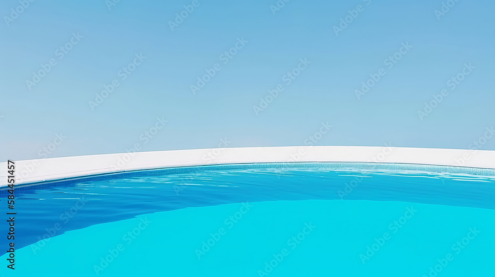 Blue swimming pool. Illustration AI Generative.