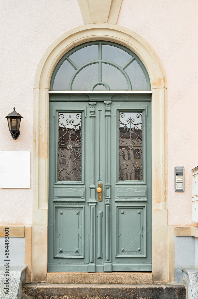 View of old building with beautiful wooden door