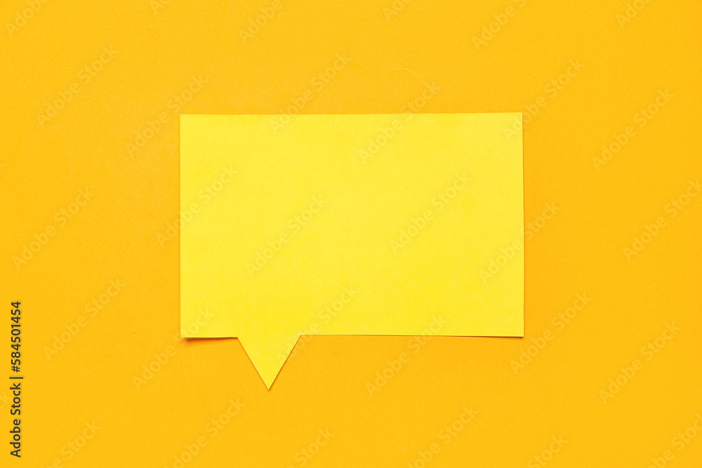 Blank speech bubble on orange background