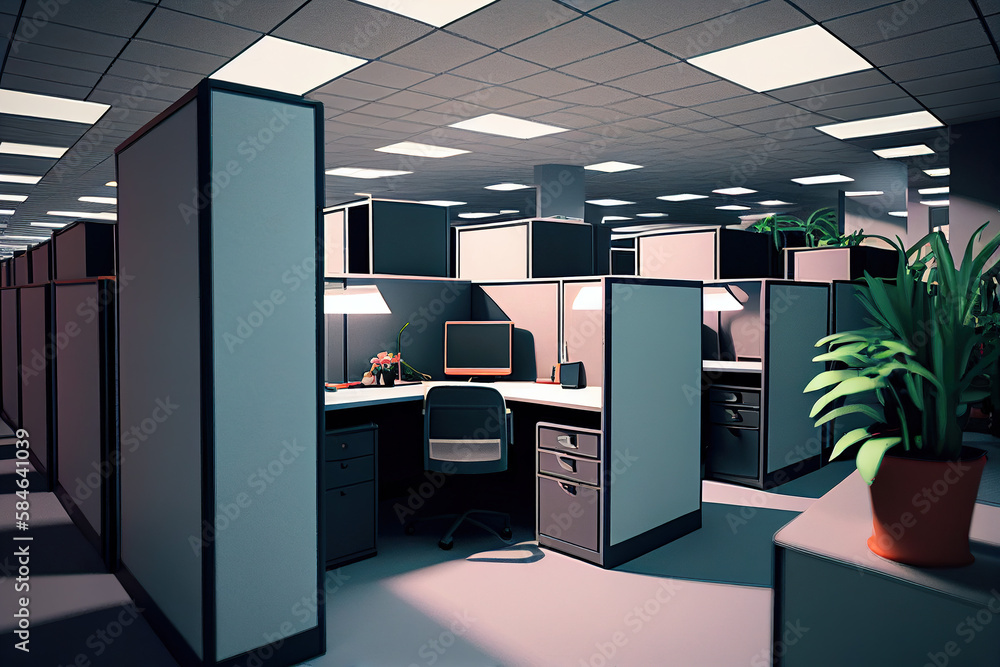 AI-generated office illustration