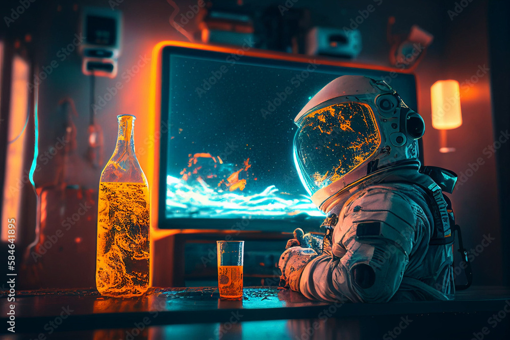 AI-generated astronaut illustration