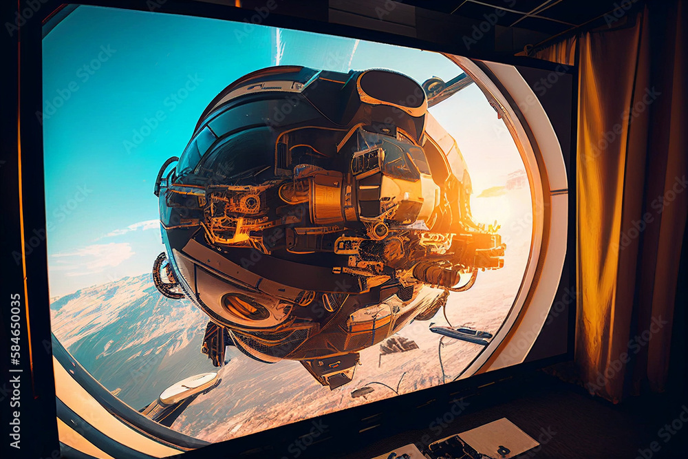 Creative space spacecraft illustrations