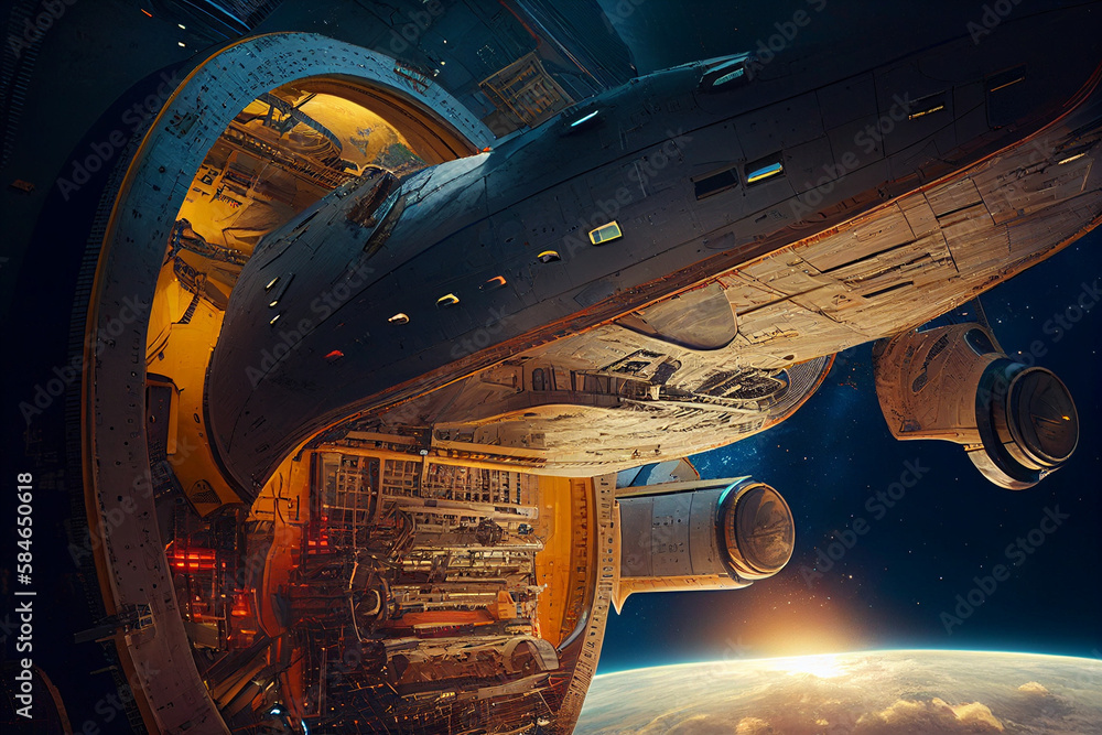 Creative space spacecraft illustrations