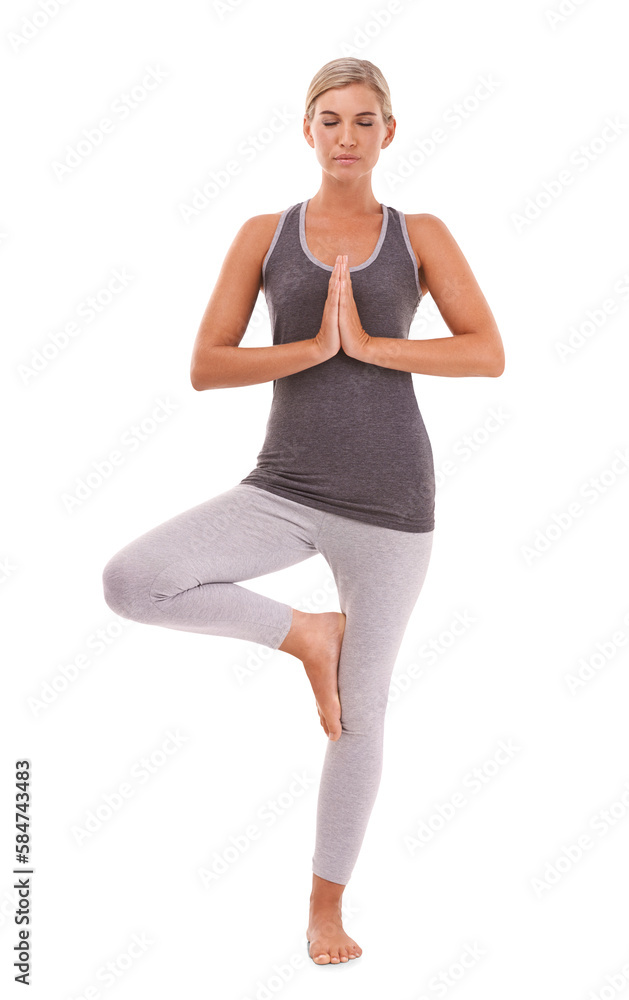 Yoga meditation, balance and relax woman meditate for, spiritual soul aura or chakra energy healing.