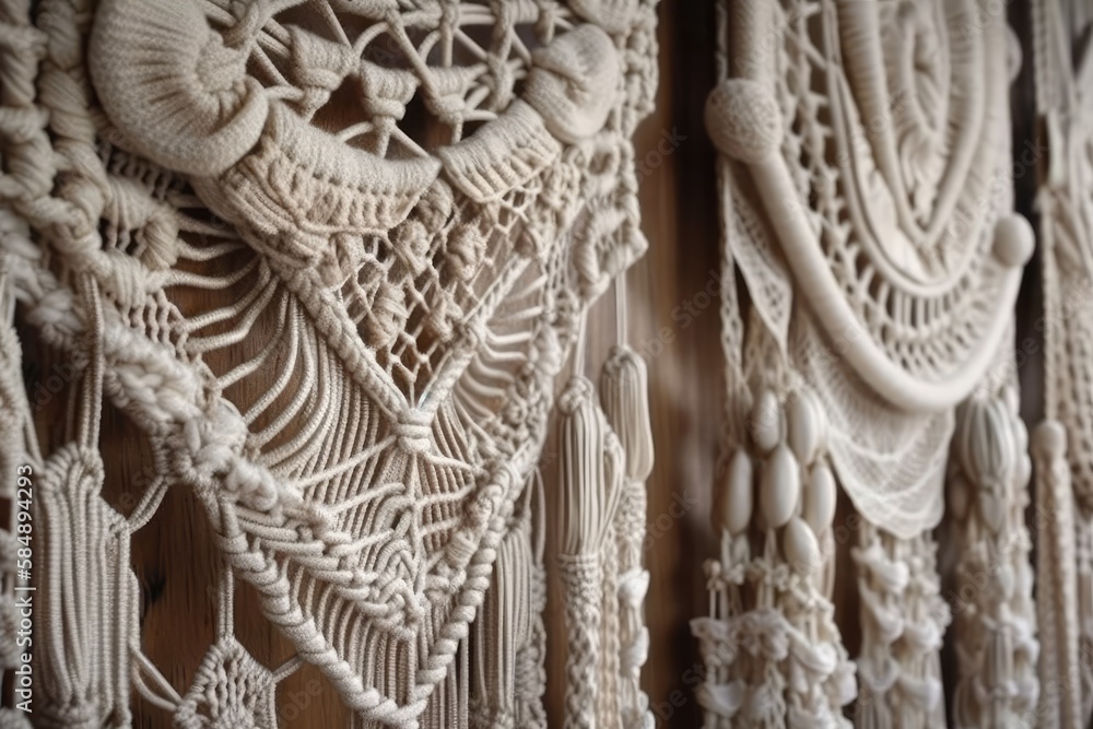 Home Decor Macrame Wall Hanging. Generative AI