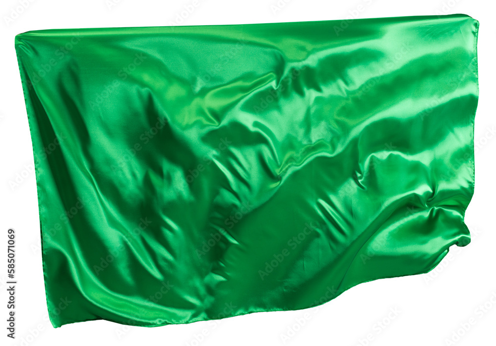 Green cloth flutters