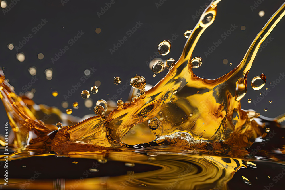 Oil splashes close-up