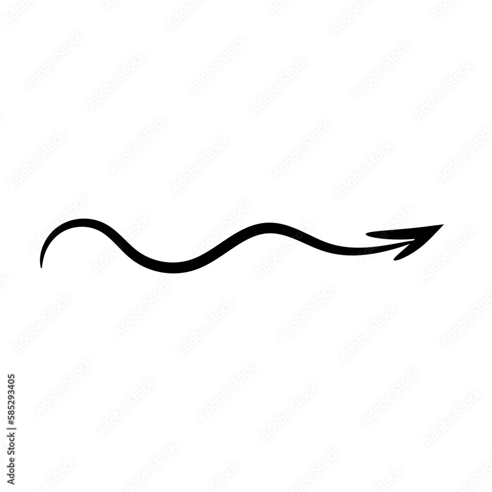 Black arrow on white background