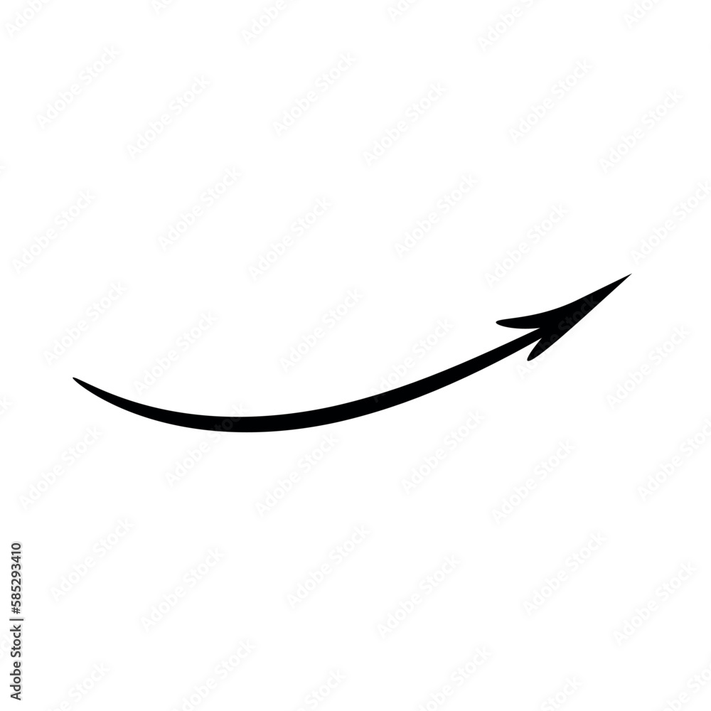 Black arrow on white background