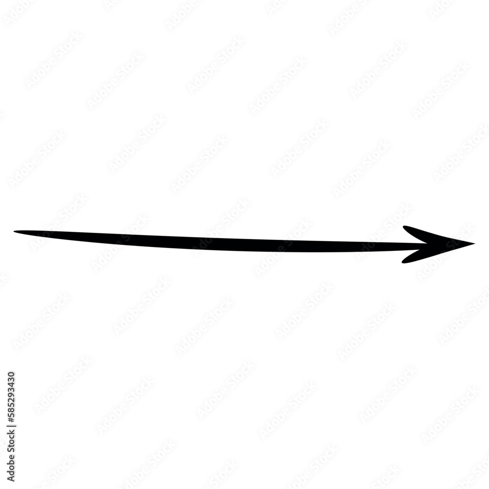 Black arrow on white background