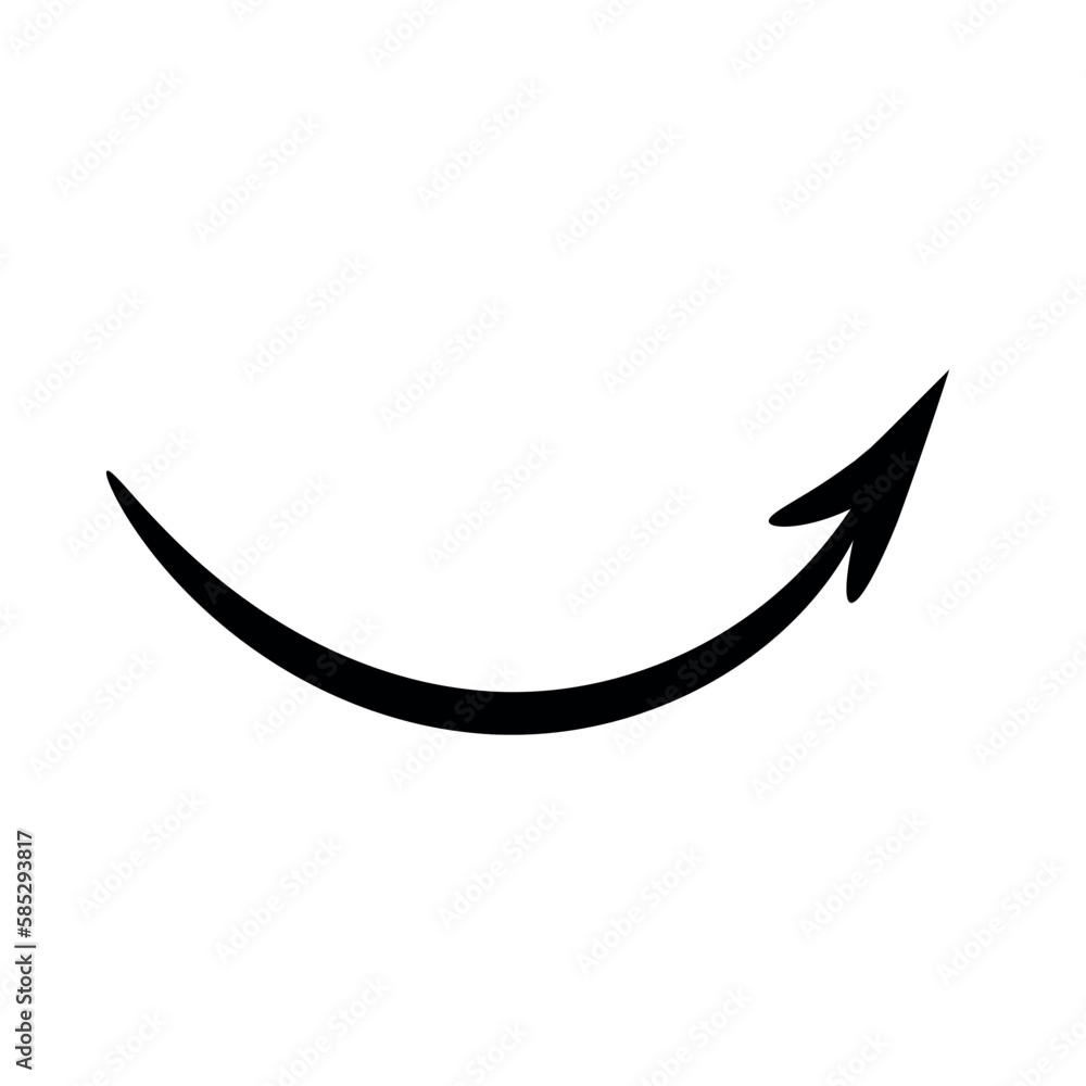 Black arrow on white background