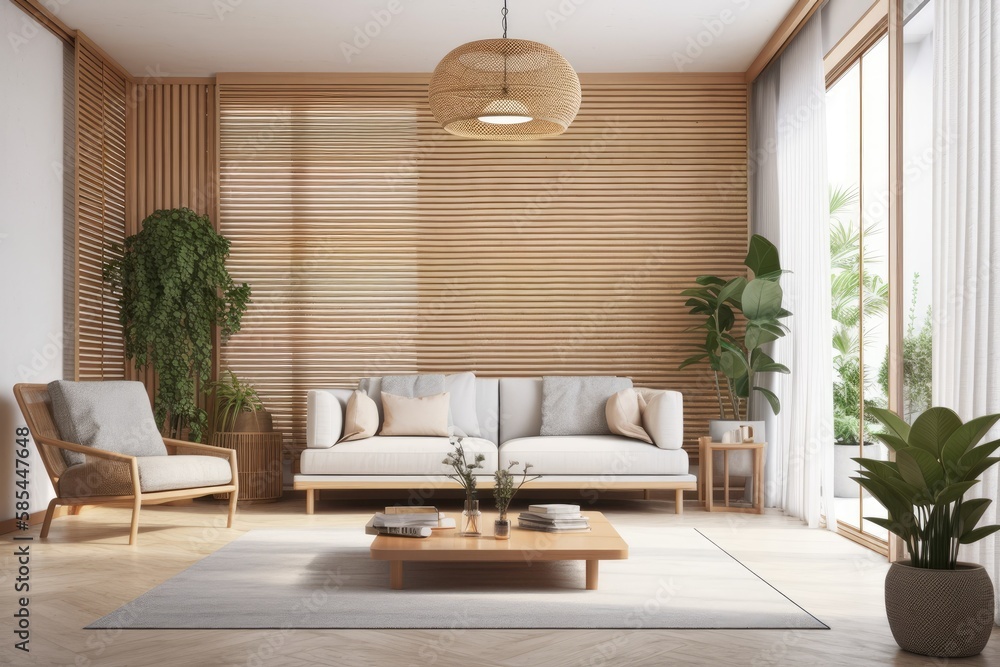 Modern apartment interior. Interior mockup,. Generative AI