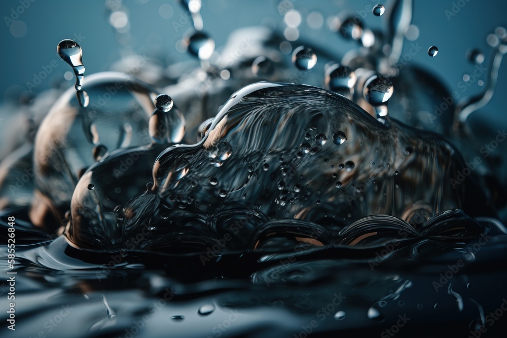  a group of water droplets floating on top of each other.  generative ai