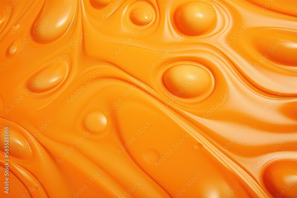  an orange liquid background with a lot of bubbles on it.  generative ai