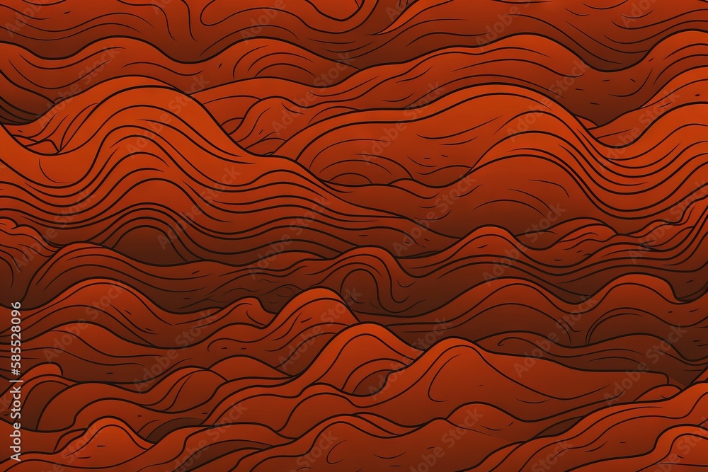  a red background with wavy lines in the middle of it.  generative ai