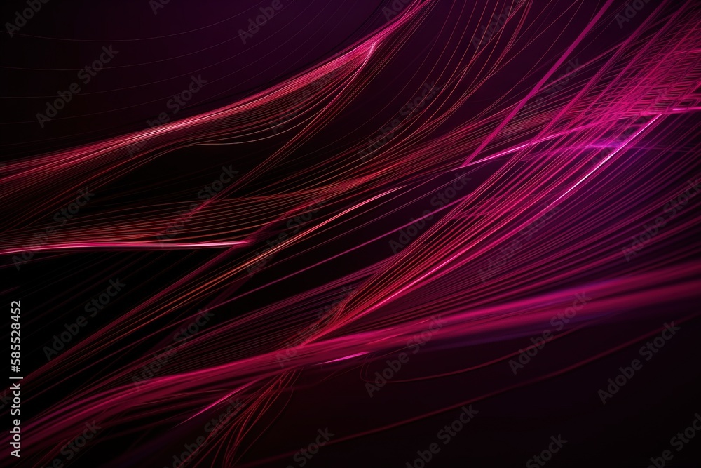  a dark background with pink lines and a black background with red lines.  generative ai