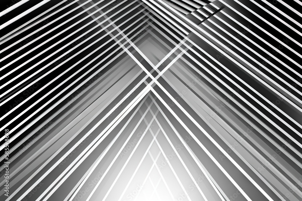  a black and white photo of lines in the air with a white background.  generative ai