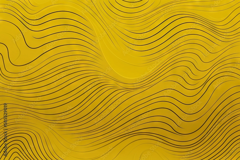  a yellow background with wavy lines on the bottom of it.  generative ai