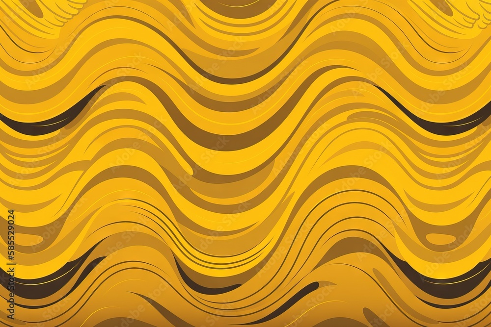  a yellow and black wavy background with a black and white stripe.  generative ai