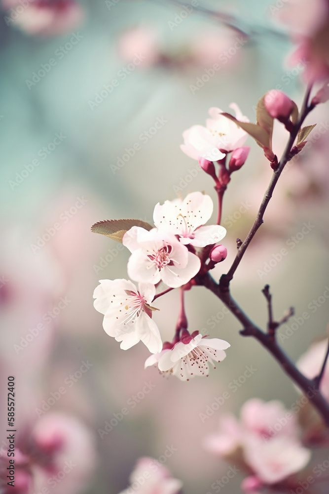 Spring wallpaper background in pastel colors. Generative ai