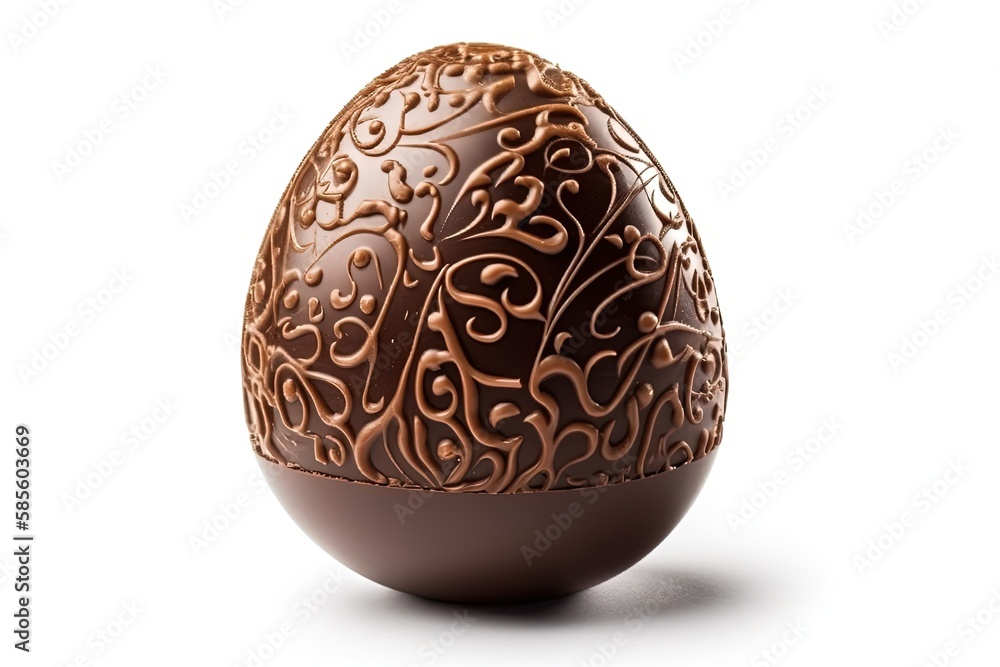 an elaborately decorated chocolate Easter egg. Generative AI