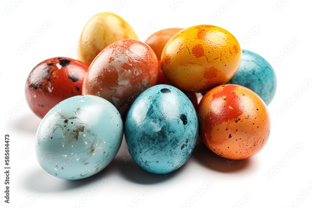 colorful Easter eggs stacked on top of each other. Generative AI