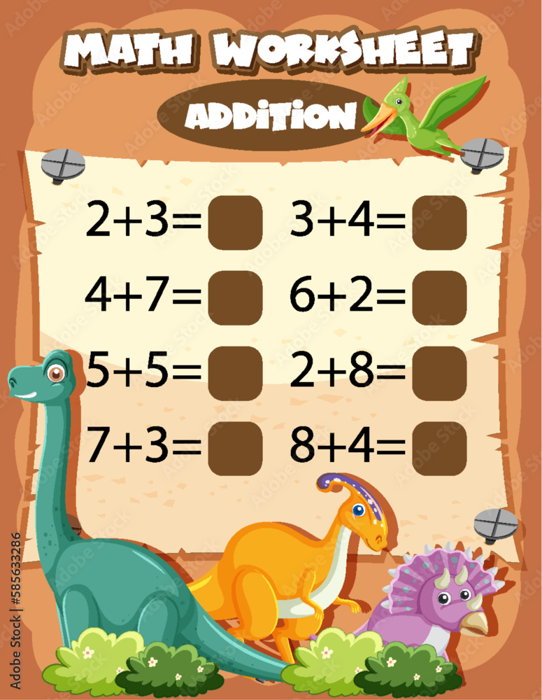 Math Worksheet Addition Template