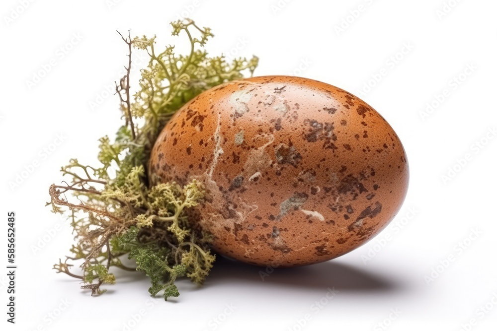 white chicken egg isolated on a plain white background. Generative AI