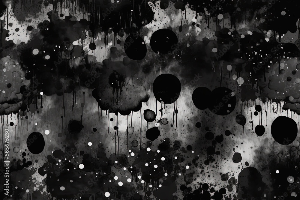 monochrome background filled with bubbles of different sizes and opacities. Generative AI