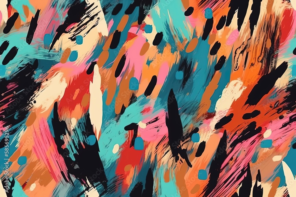 vibrant and dynamic abstract background created with colorful paint strokes. Generative AI