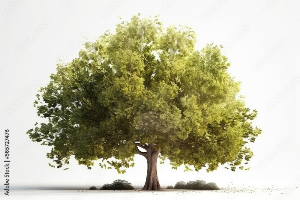 lush green tree with abundant leaves. Generative AI