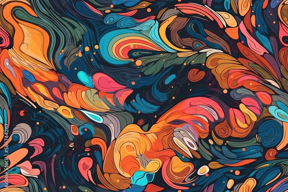 vibrant and colorful abstract painting. Generative AI