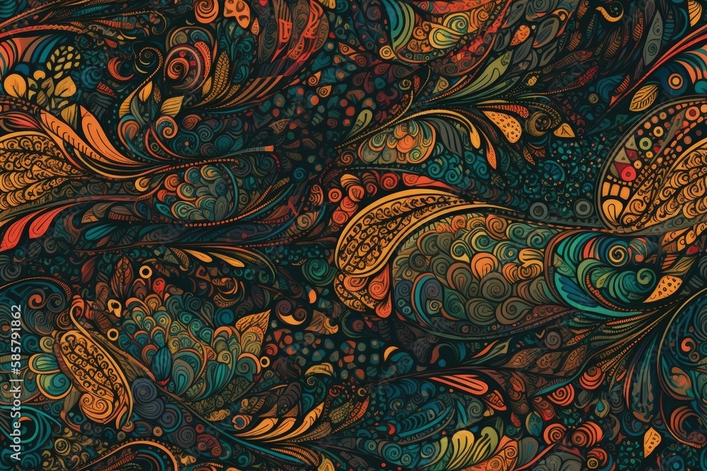 vibrant and colorful pattern with a variety of hues and tones. Generative AI