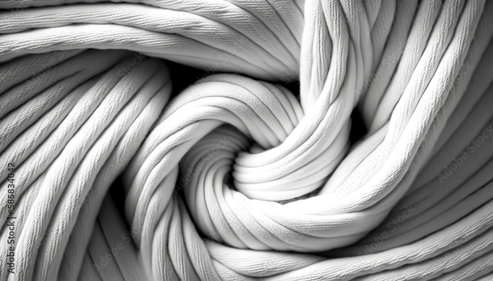 White fabric cloth texture for background, crumpled cotton. Generative AI