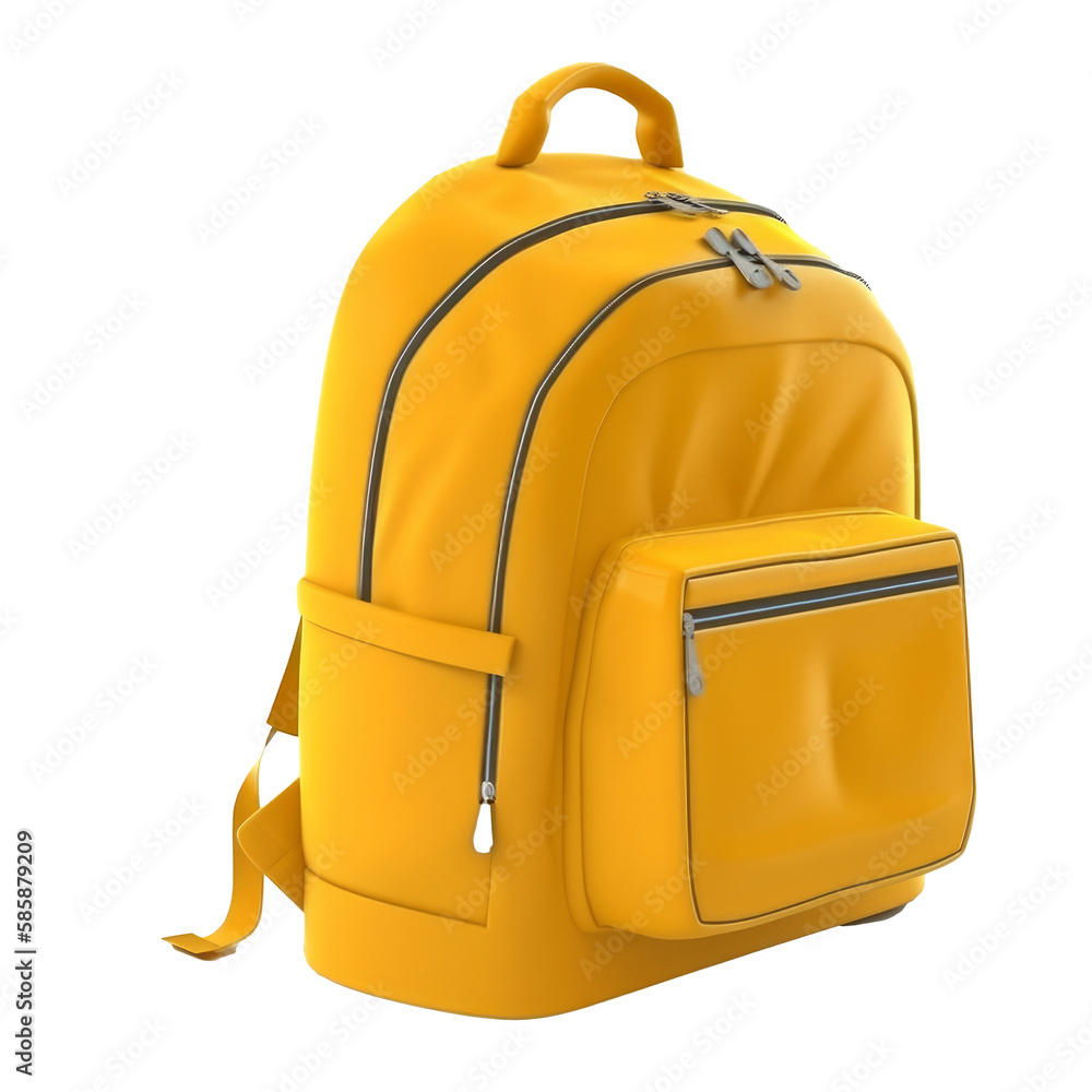 School backpack isolated. Illustration Generative AI.