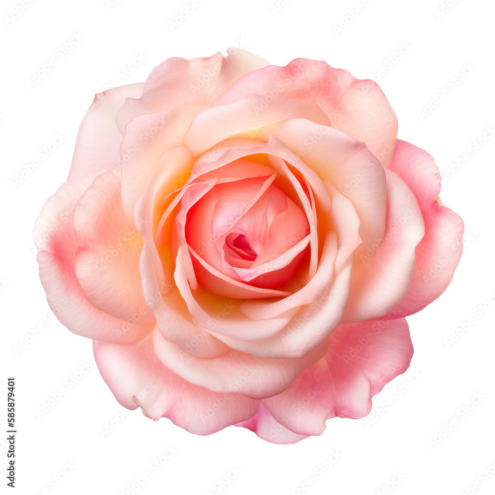 Rose flower isolated. Illustration AI Generative.