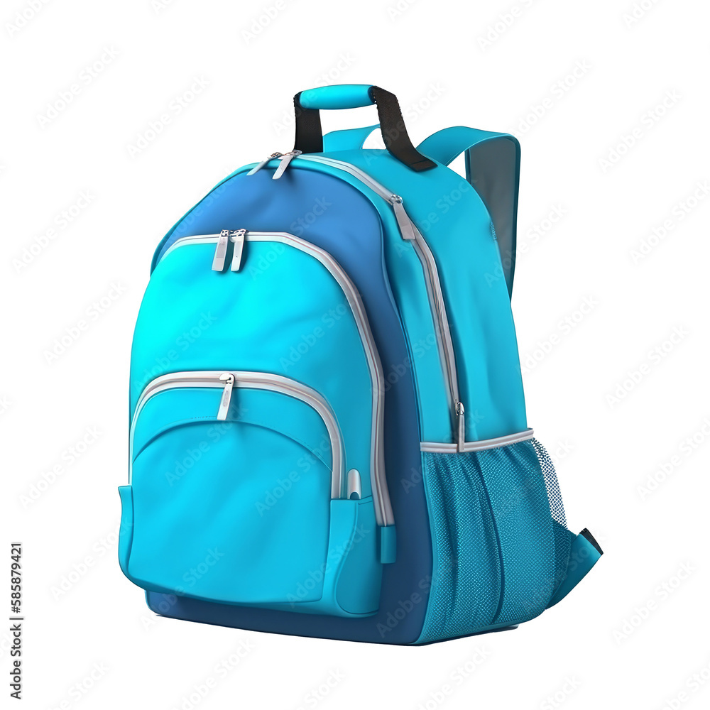 School backpack isolated. Illustration Generative AI.