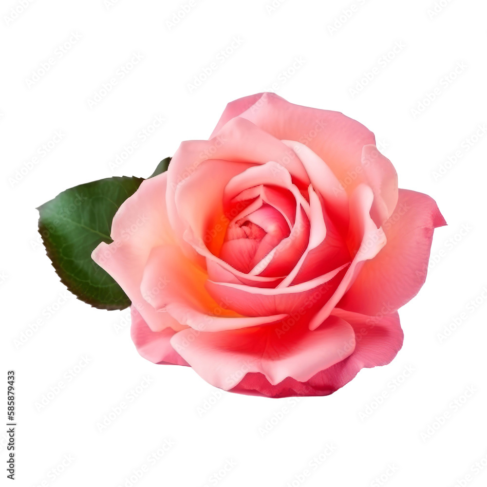 Rose flower isolated. Illustration AI Generative.