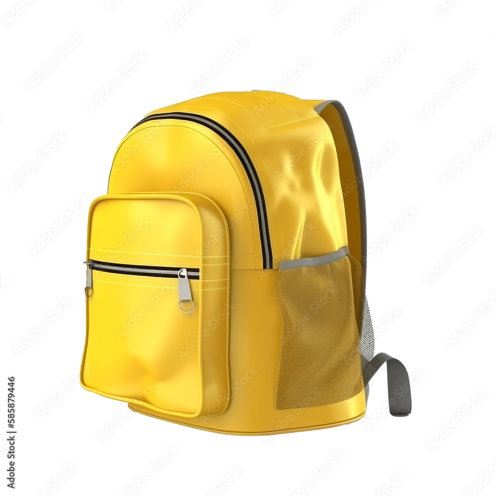 School backpack isolated. Illustration Generative AI.