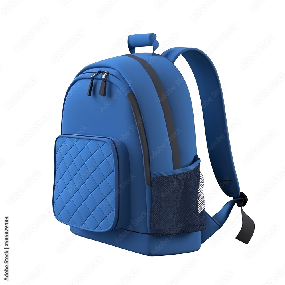 School backpack isolated. Illustration Generative AI.