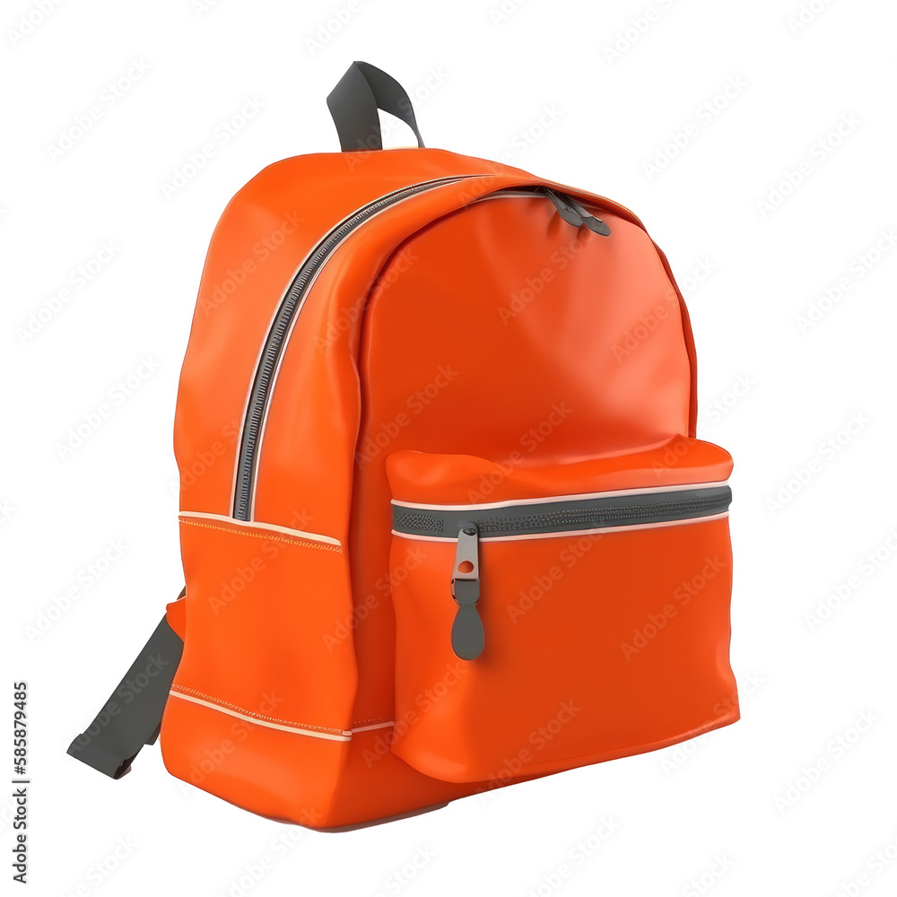 School backpack isolated. Illustration Generative AI.