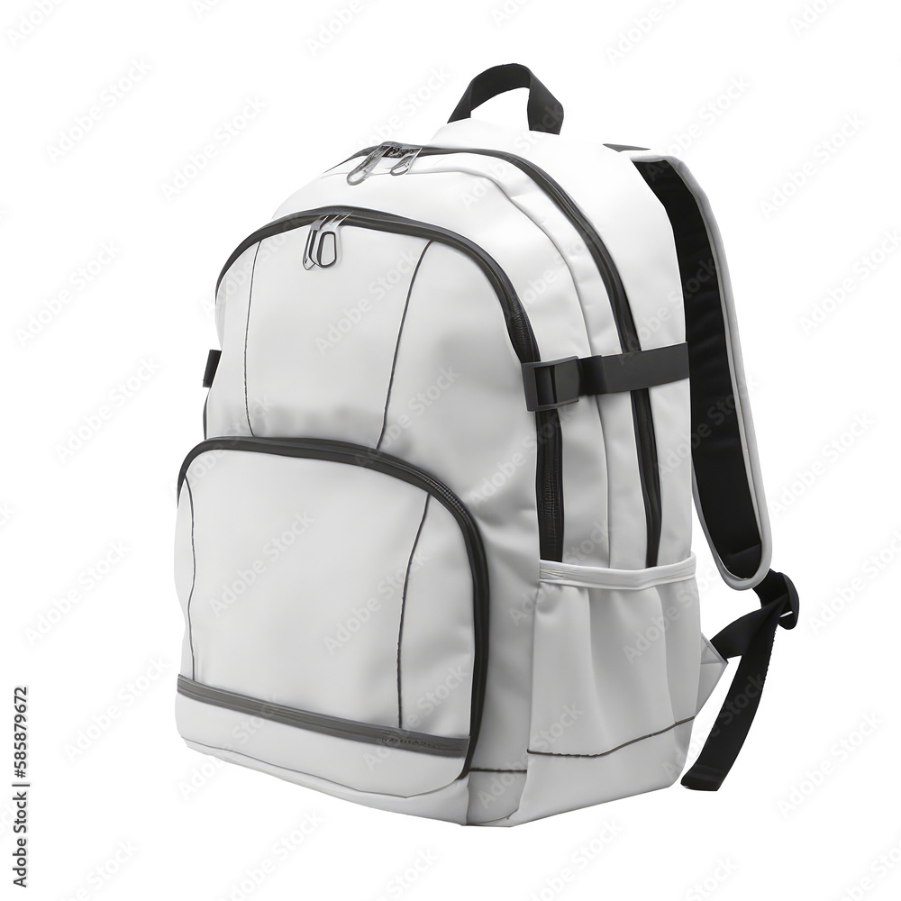 School backpack isolated. Illustration AI Generative.