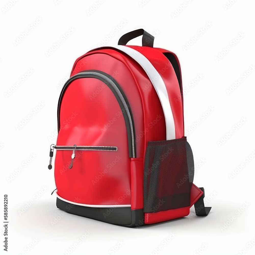 School backpack isolated. Illustration AI Generative.