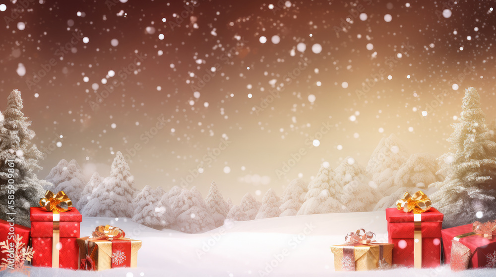 Christmas background. Illustration AI Generative.